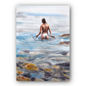 Sea bath - Original Watercolor - 26x36cm