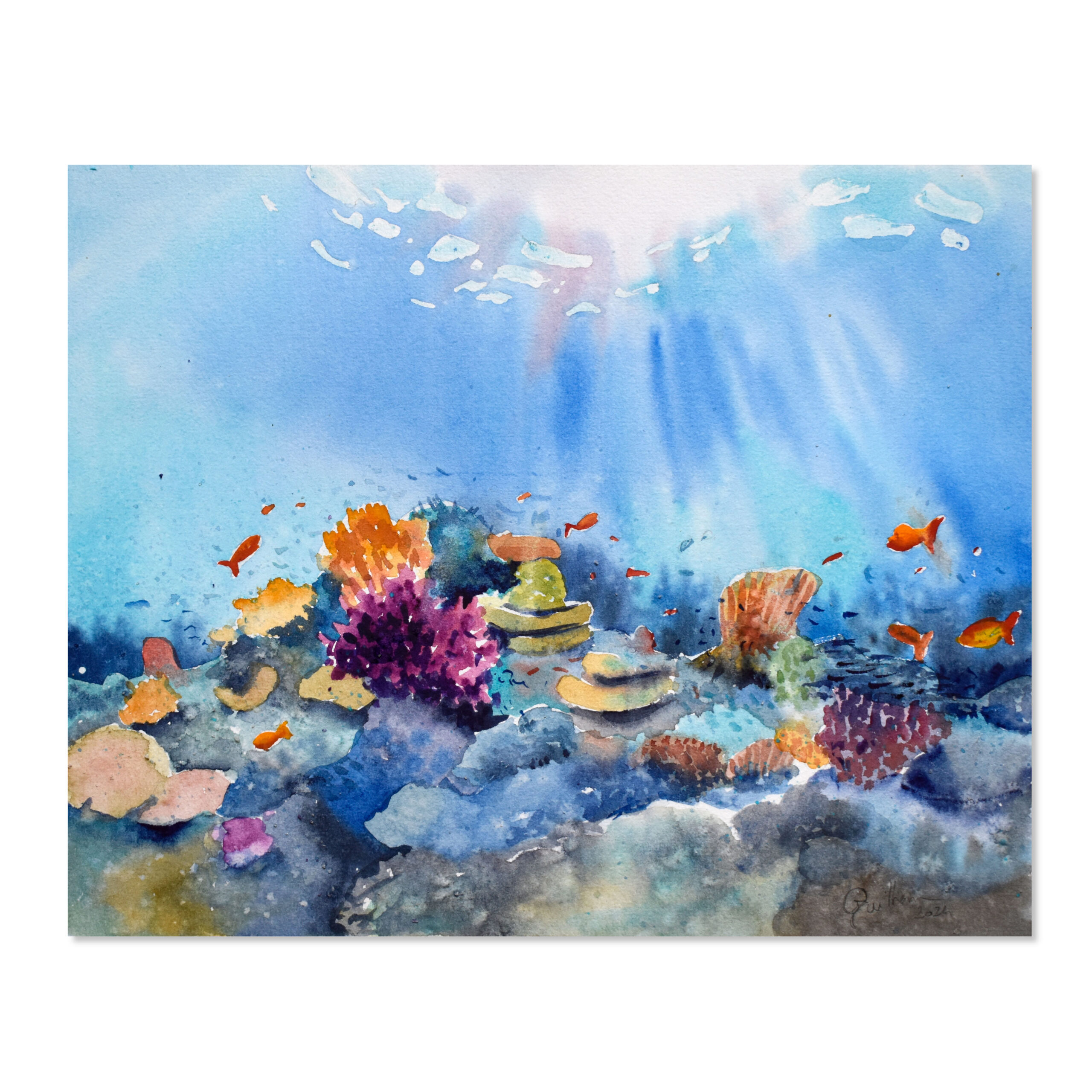 Corals Garden II - Original Watercolor – 41x31cm - Image 2
