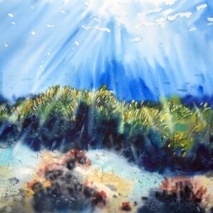 Posidonia Garden II - Original Watercolor – 41x31cm
