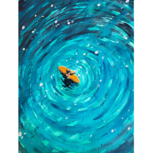 Orange Surfboard Print